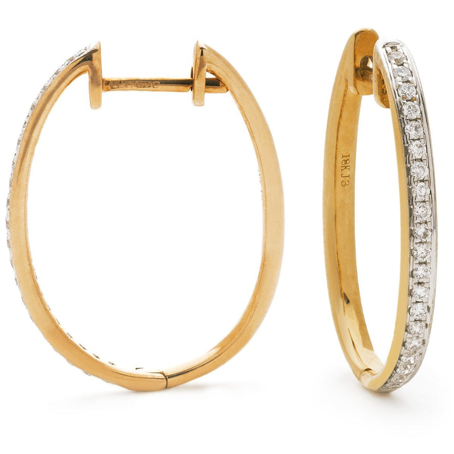 Diamond Hoop Earrings 0.25ct F VS Quality in 9k Rose Gold - David Ashley