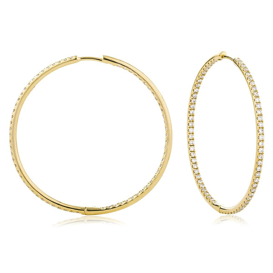 Diamond Hoop Earrings 0.70ct F VS Quality in 18k Yellow Gold - David Ashley