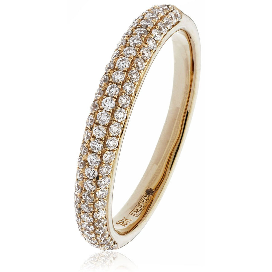 Diamond Pave Eternity Ring 2.6mm 0.40ct F-VS Quality in 18k Rose Gold - David Ashley