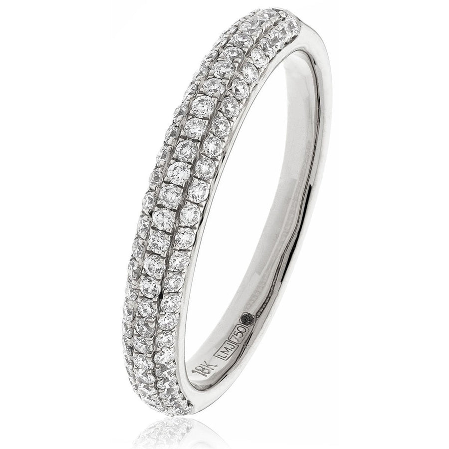 Diamond Pave Eternity Ring 3.2mm 0.55ct F-VS Quality in Platinum - David Ashley