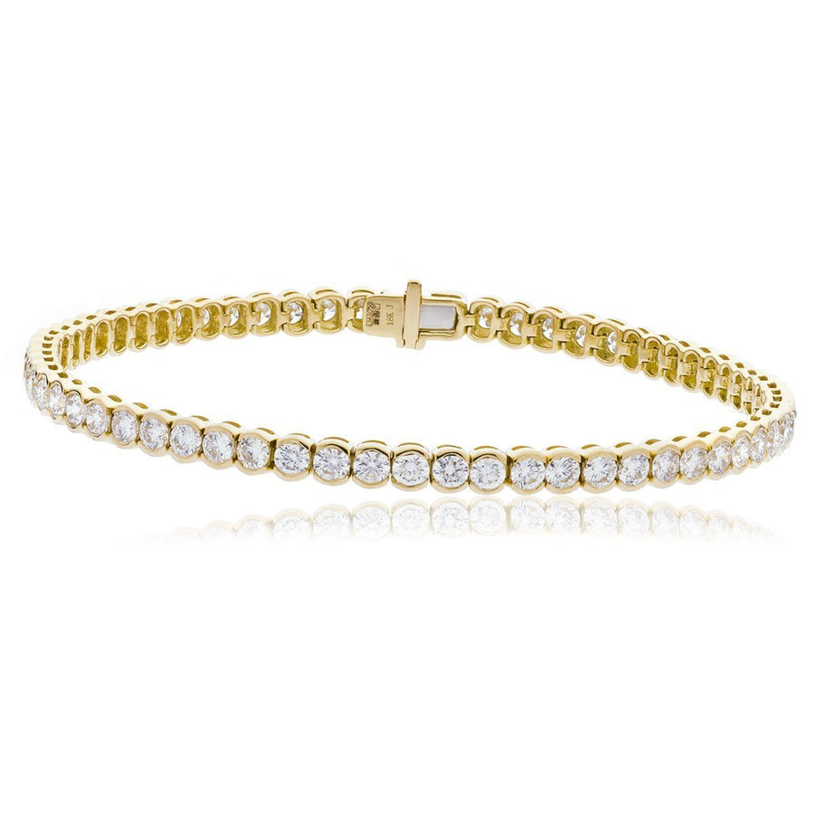 Diamond Tennis Bracelet 3.30ct F VS Quality in 18k Yellow Gold - David Ashley