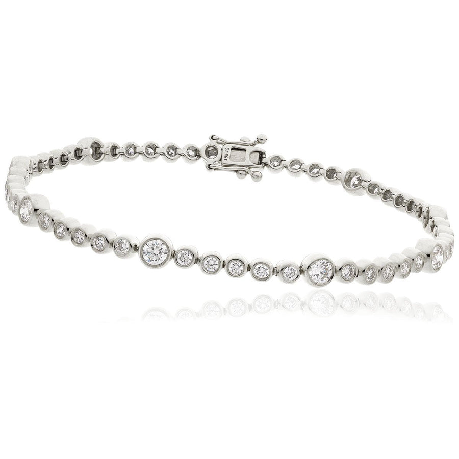 Diamond Tennis Bracelet 5.15ct F VS Quality in 18k White Gold - David Ashley