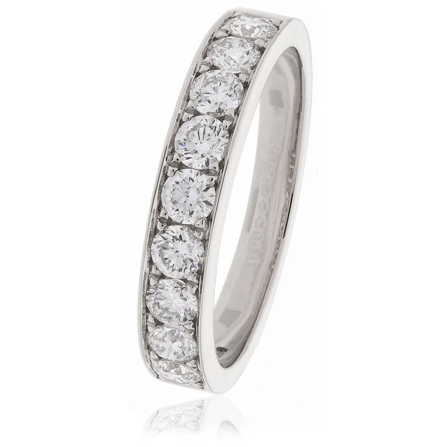 Eternity Diamond 9 Stone Ring 1.00ct F-VS Quality in Platinum - David Ashley