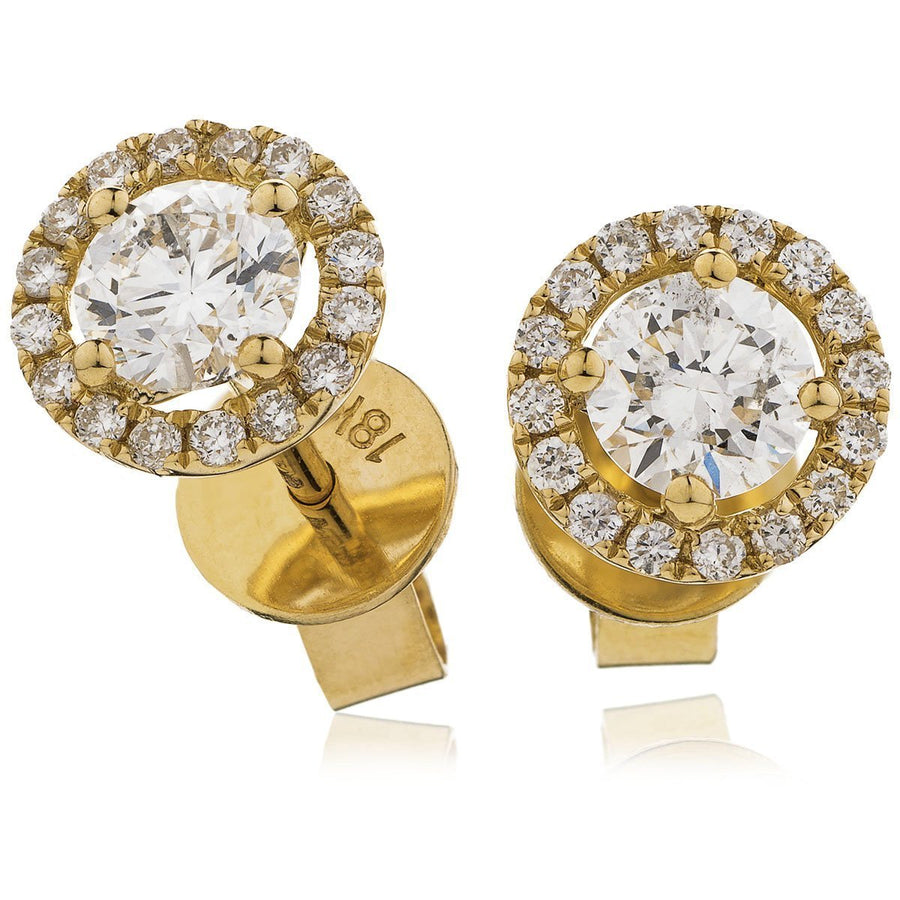 HALO DIAMOND EARRINGS 0.35CT F/VS QUALITY IN 18K ROSE GOLD - David Ashley