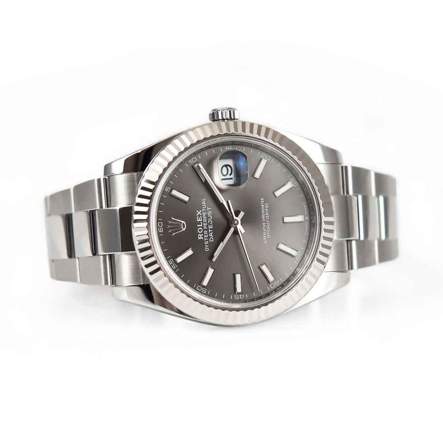 Pre-Owned Rolex DateJust Rhodium Slate Dial Stainless Steel Ref: 126334 - My Jewel World