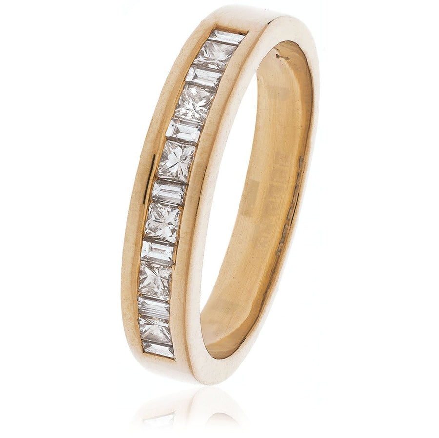 Princess Diamond Eternity Ring 0.50ct F-VS Quality in 18k Rose Gold - David Ashley