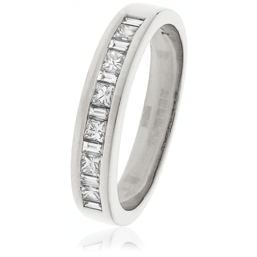 Princess Diamond Eternity Ring 0.50ct F-VS Quality in Platinum - David Ashley