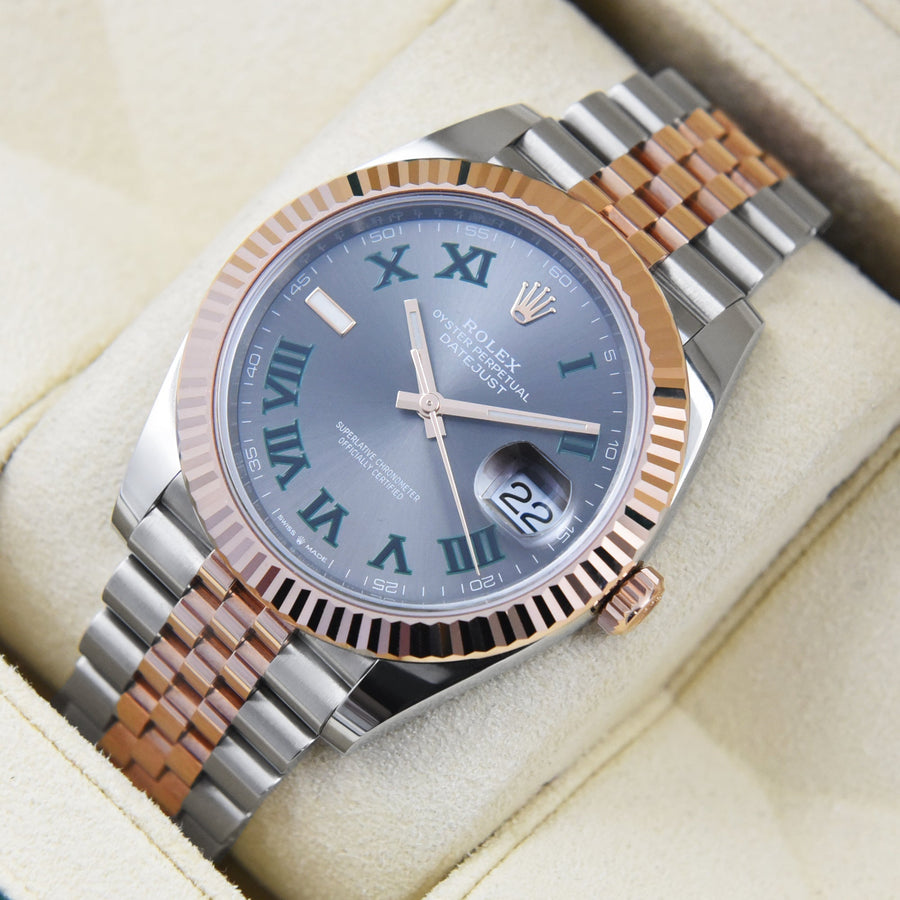 Rolex DateJust Wimbledon Dial Stainless Steel & Rose Gold Ref: 126331 - David Ashley