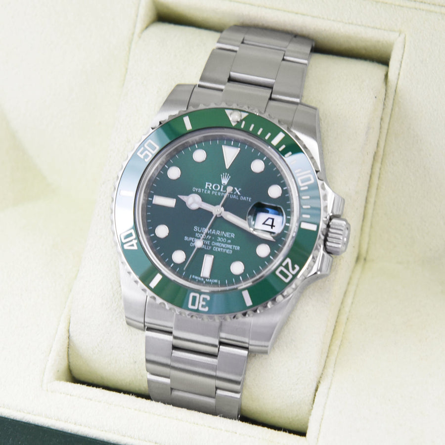 Rolex Submariner Green Dial Stainless Steel Ref: 116610LV - David Ashley