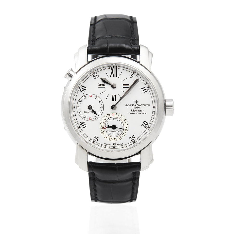 Vacheron Constatin Malte Dual Time Regulator Silver Dial Leather Ref: 42005 - David Ashley